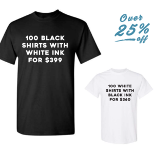 BASIC TEE- INCLUDES 1-COLOR SCREENPRINT