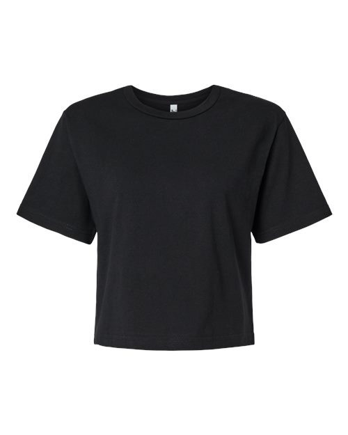 American Apparel - Women's Fine Jersey Mid-Length Boxy Tee - 102 - Black